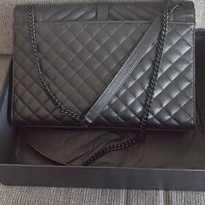 Black Quilted Leather Shoulder Bag